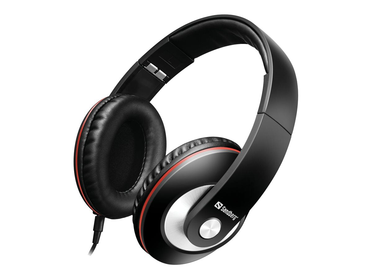 SANDBERG Play'n Go Headset Black - Ansicht des Mikrofon und Lautstärkereglers