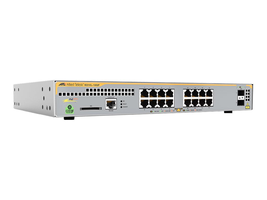 ALLIED TELESIS AT IE210L-18GP-60 managed Switch Vorderansicht