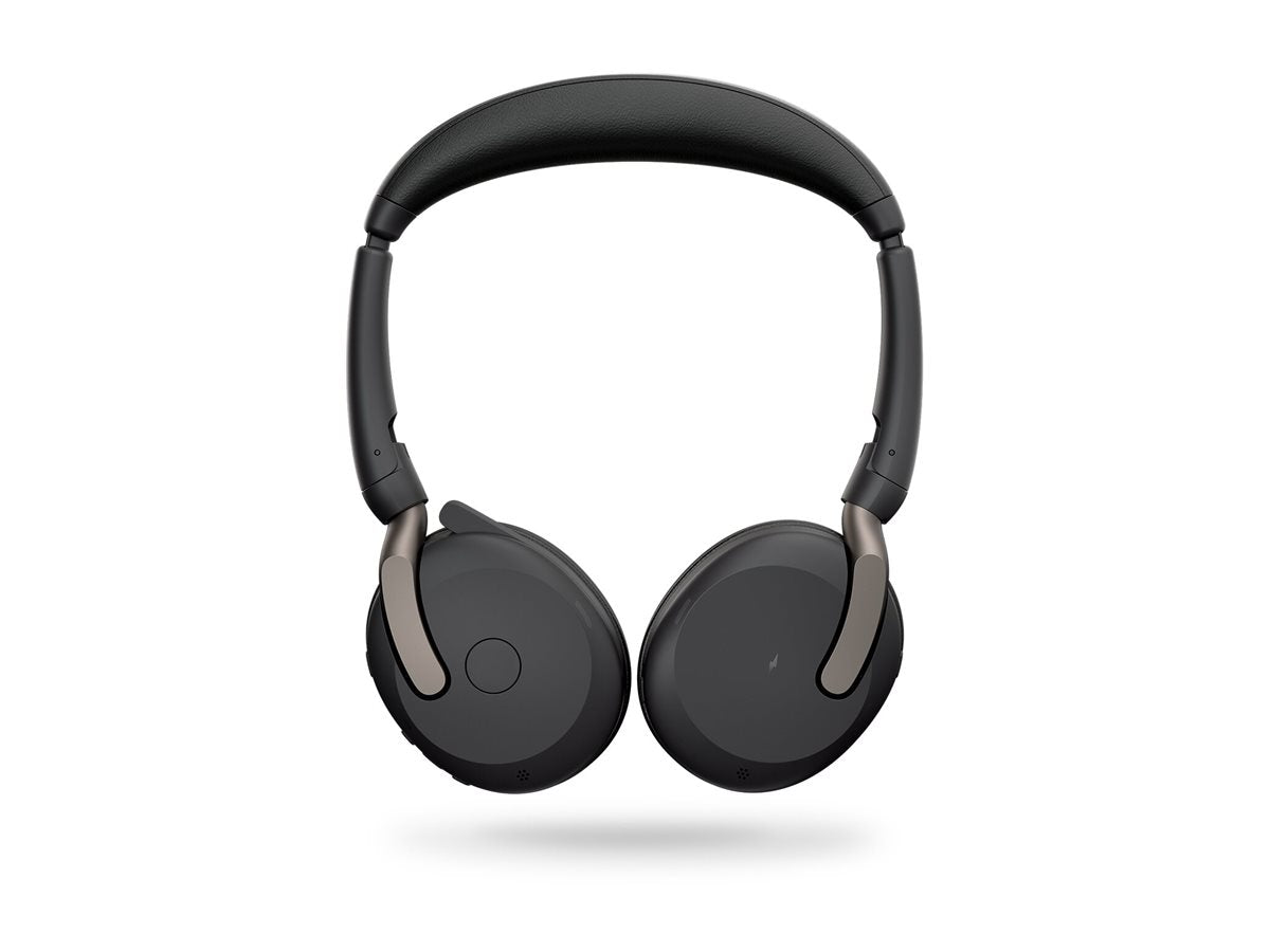 JABRA Evolve2 65 Flex UC Stereo Headset on-ear Bluetooth wireless active noise cancelling USB-C black Optimised for UC