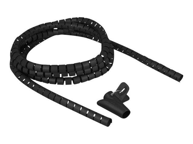 DELOCK Spiralschlauch mit Einziehwerkzeug 2,5m x 15mm schwarz - Vorderansicht