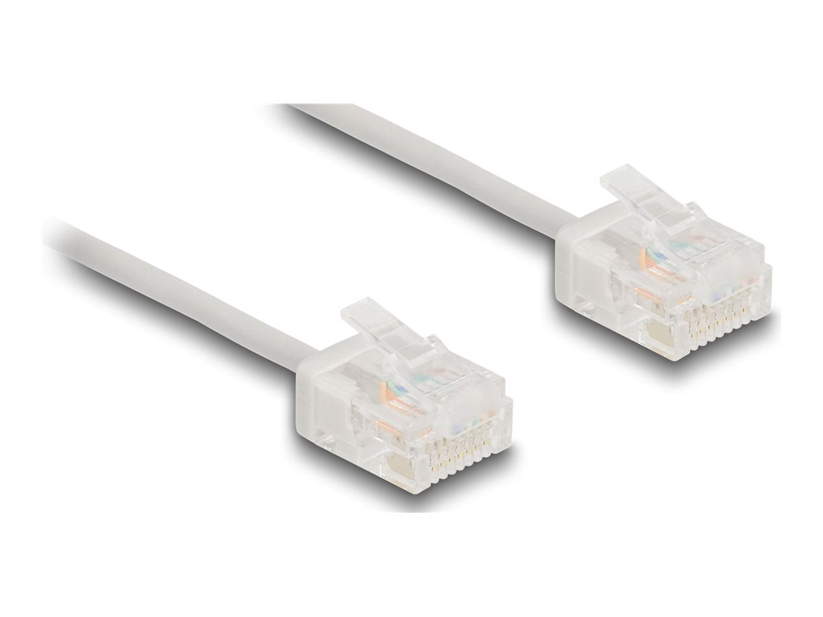 DELOCK RJ45 Netzwerkkabel Cat.6 UTP Ultra Slim 5m grau - Vorderansicht