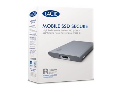 LACIE Mobile SSD 2TB Secure USB-C USB 3.0 Verpackung