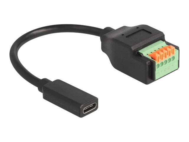 DELOCK USB 2.0 Kabel USB Type-C Buchse zu Terminalblock Adapter - Vorderansicht