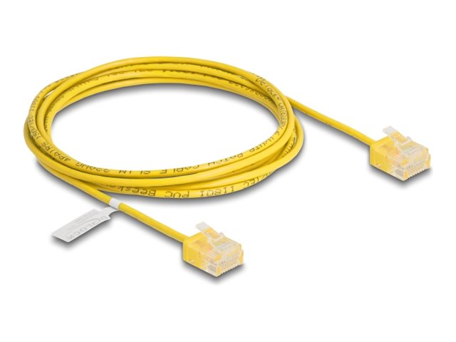 DELOCK RJ45 Netzwerkkabel Cat.6 UTP Ultra Slim 2m gelb - Vorderansicht