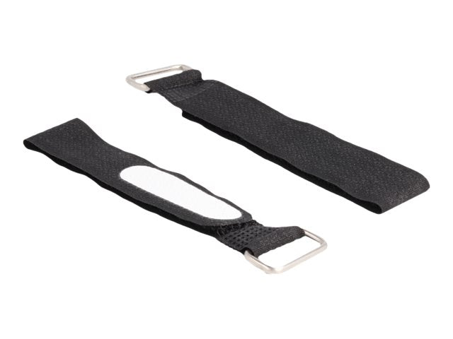 DELOCK Klettkabelbinder mit Schlaufe und Beschriftungsfeld L 203 x B 20mm schwarz 5 Stuck