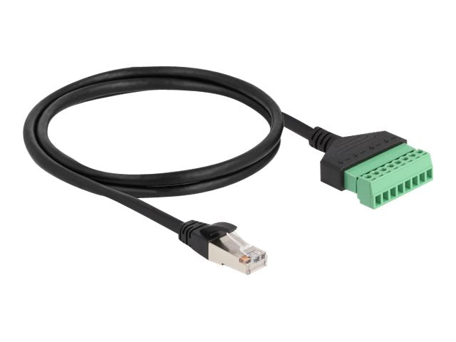 DELOCK RJ45 Kabel Cat.6 Stecker zu Terminalblock Adapter 1m - Vorderansicht
