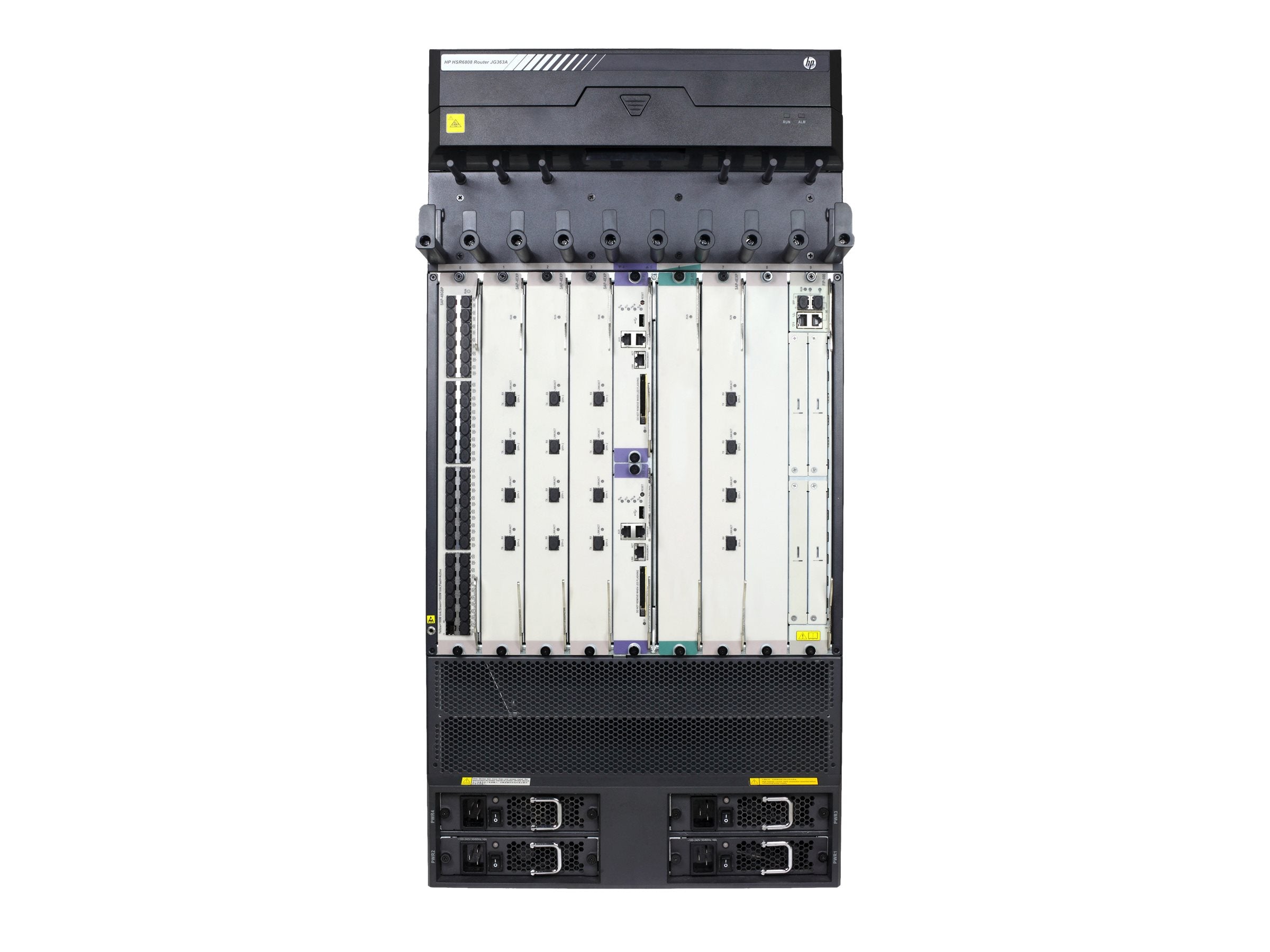 ARUBA HPE FlexNetwork HSR6808 Router Chassis Vorderansicht
