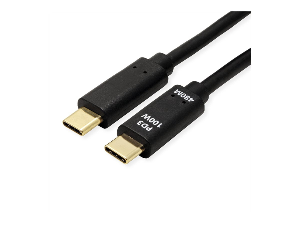 VALUE USB 2.0 Kabel C-C ST/ST 100W schwarz 1m - Verpackung