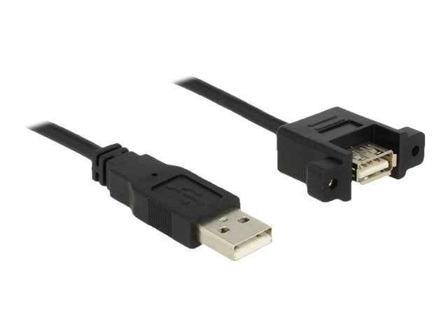 DELOCK Kabel USB 2.0 Typ-A Stecker > USB 2.0 Typ-A Buchse zum Einbau 0,5m - Vorderansicht