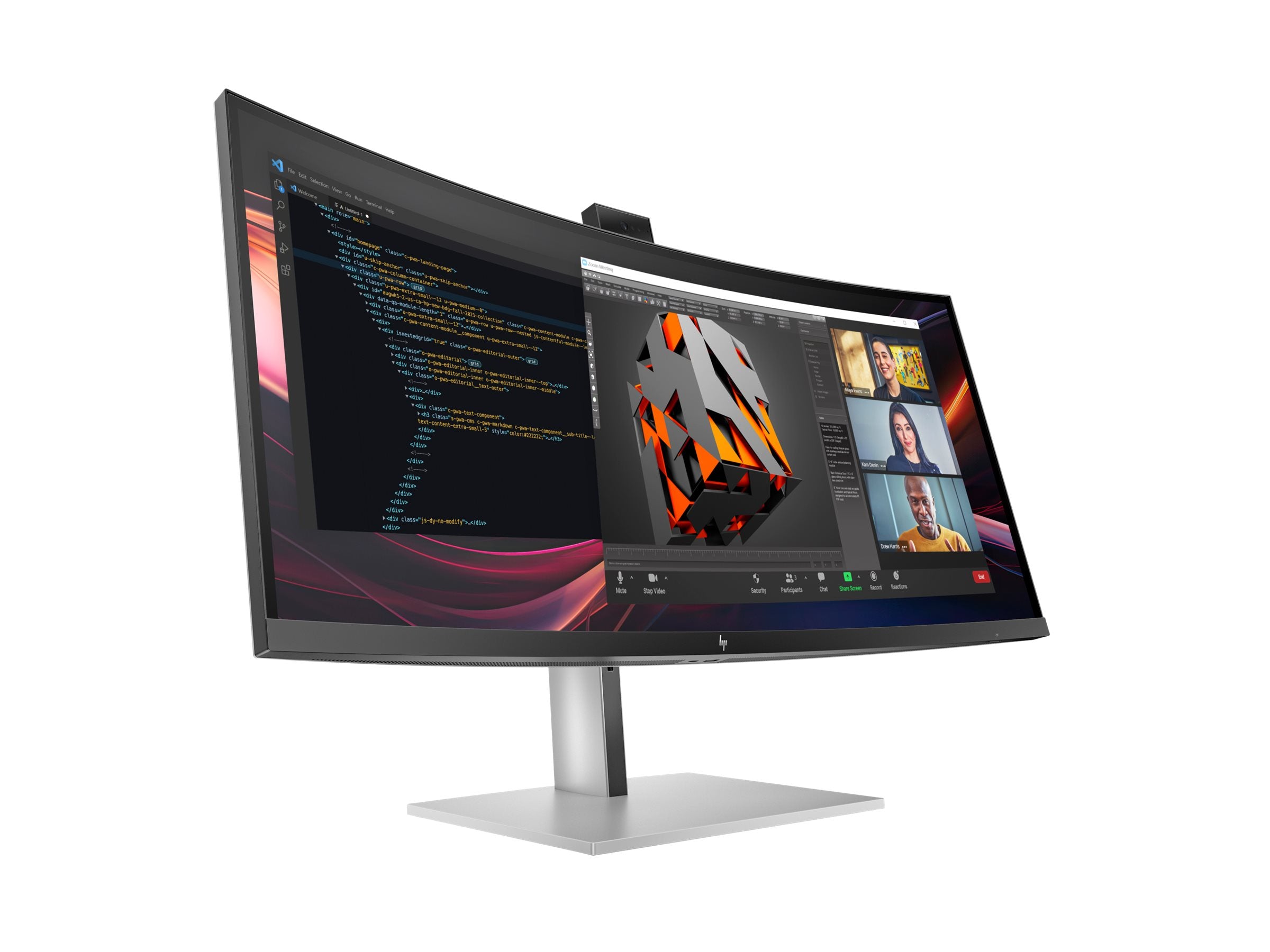 HP 734pm Series 7 Pro 34 Zoll WQHD Conferencing Monitor - Seitenansicht