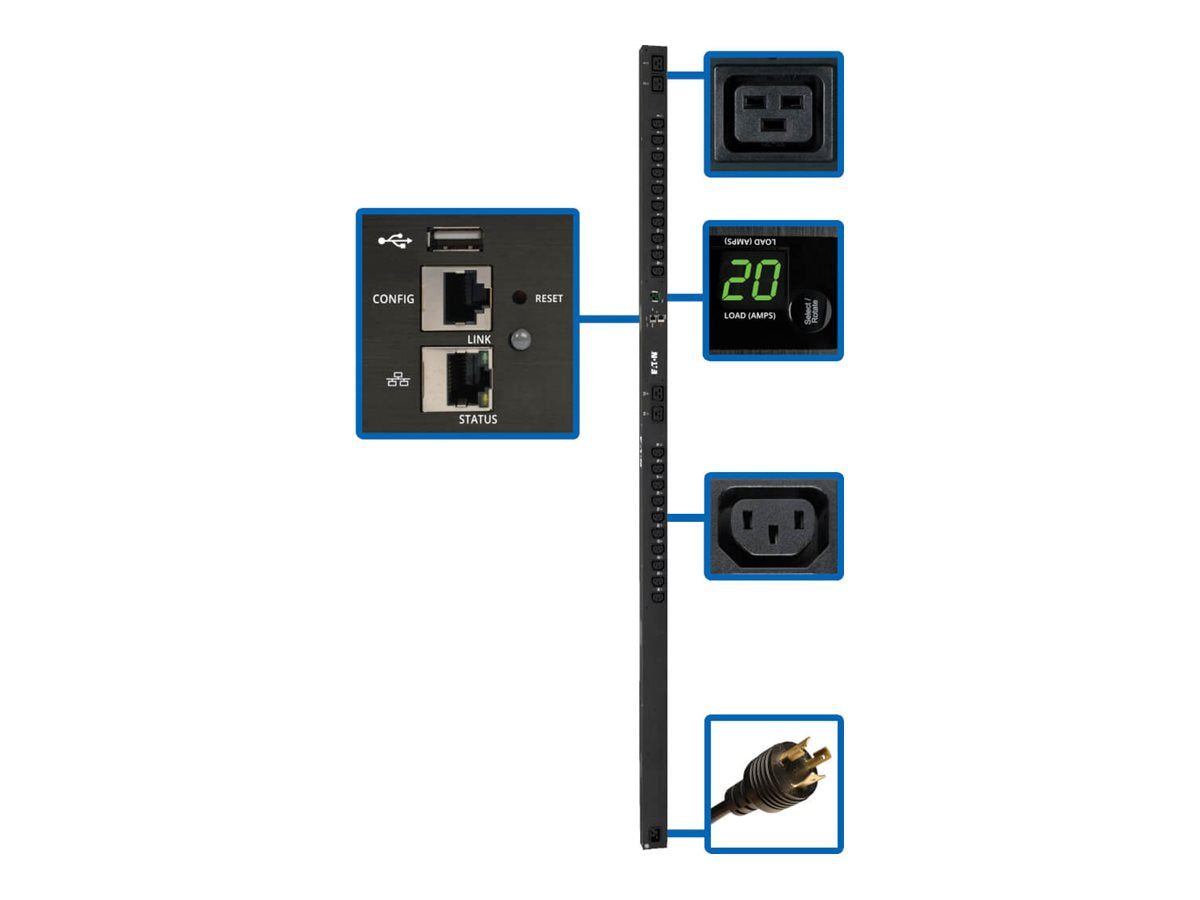 EATON 3,7kW Single-Phase Switched PDU Rückansicht