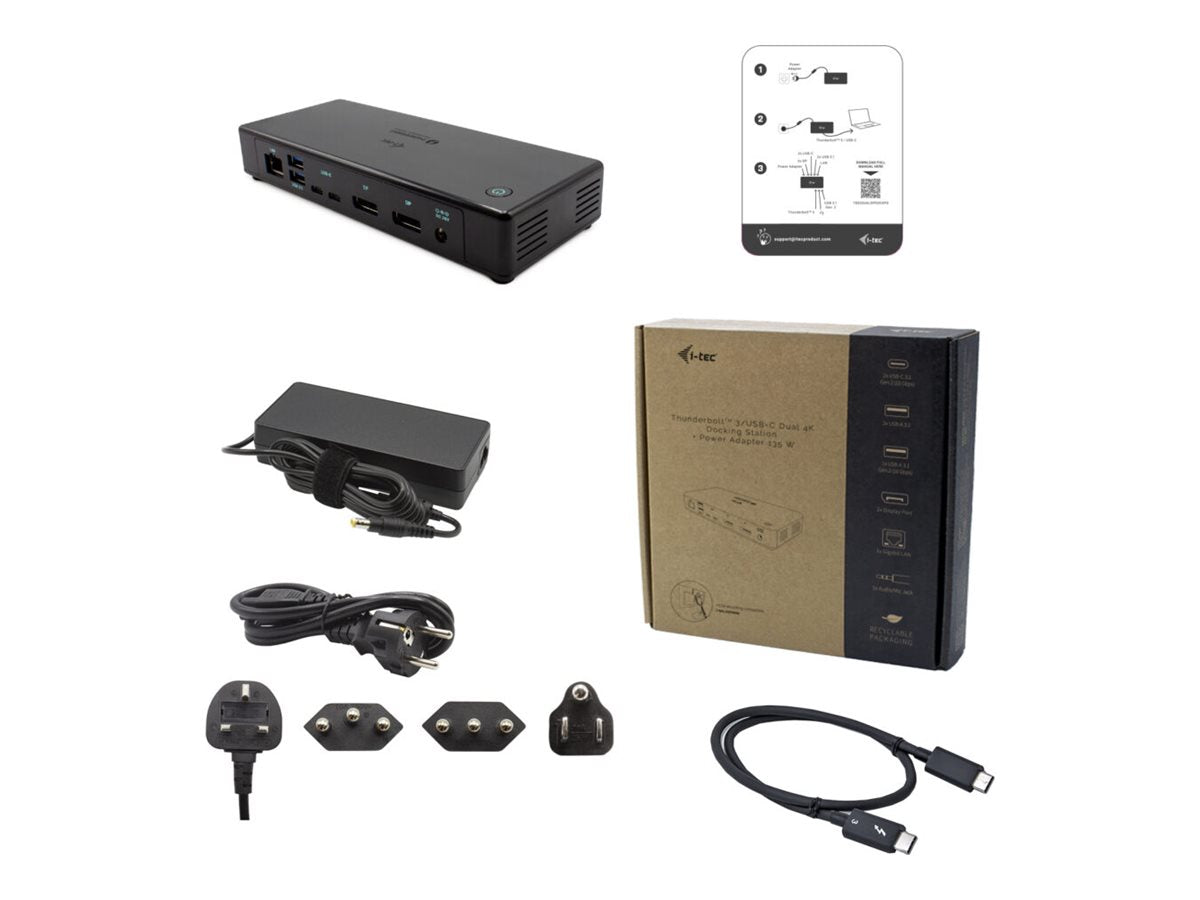 I-TEC Thunderbolt3/USB-C Dual DisplayPort Docking Station Rückansicht
