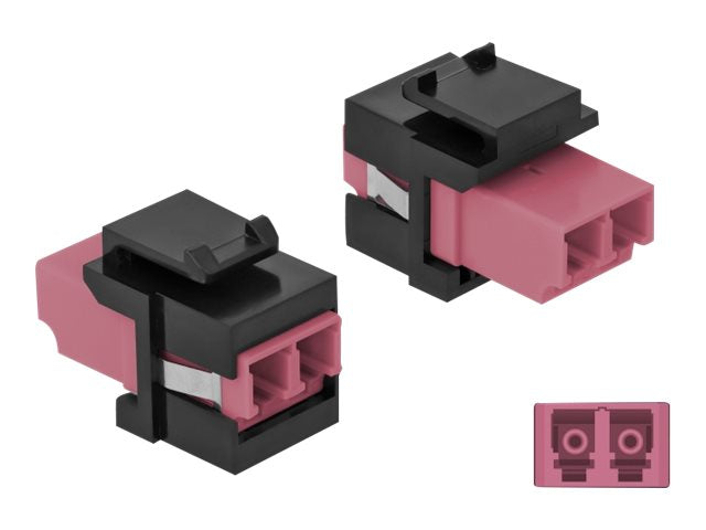 DELOCK Keystone Modul LC Duplex Buchse zu LC Duplex Buchse violett/schwarz