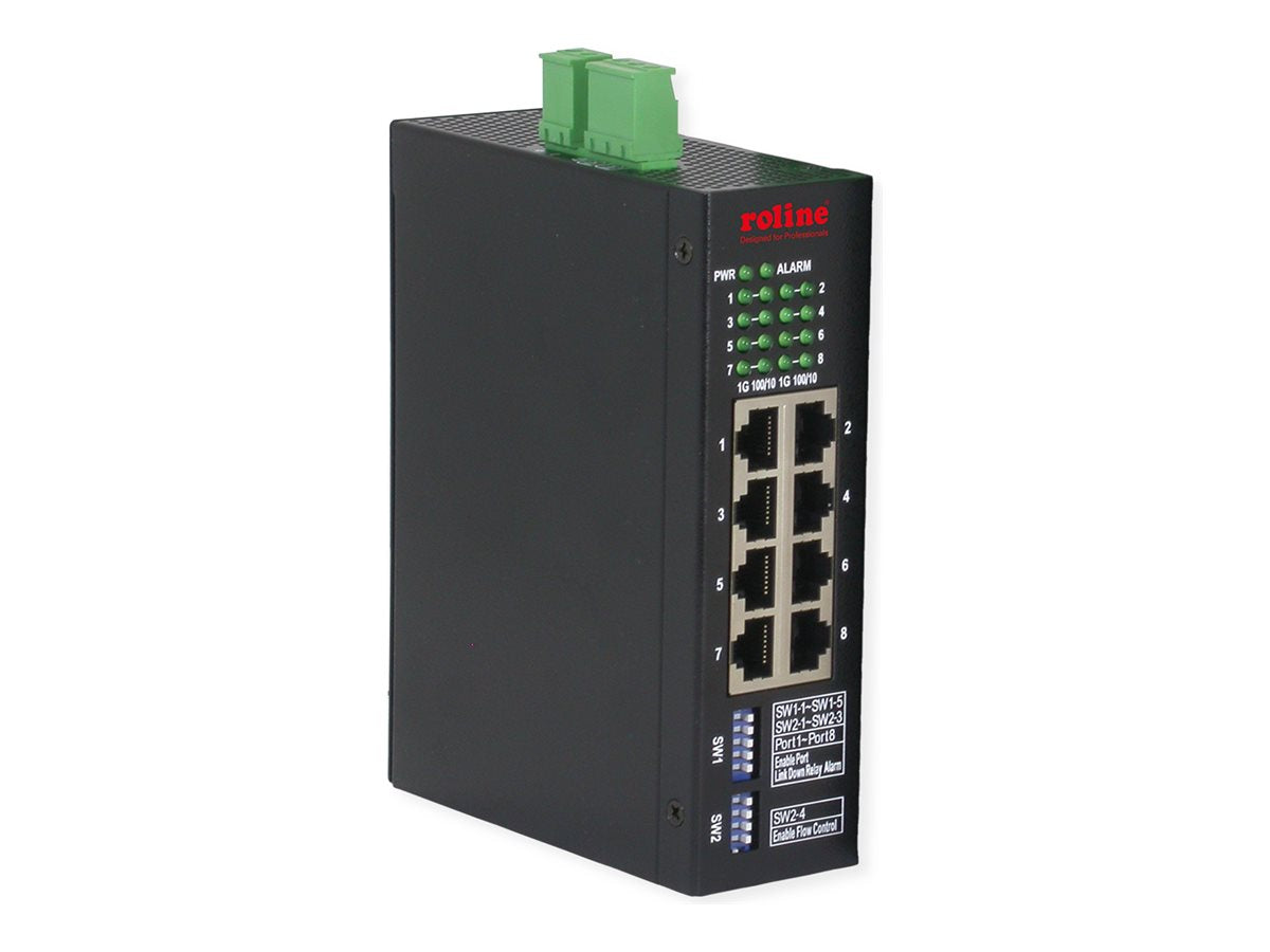 ROLINE Industrial Gigabit Ethernet Switch 8 Ports Vorderansicht