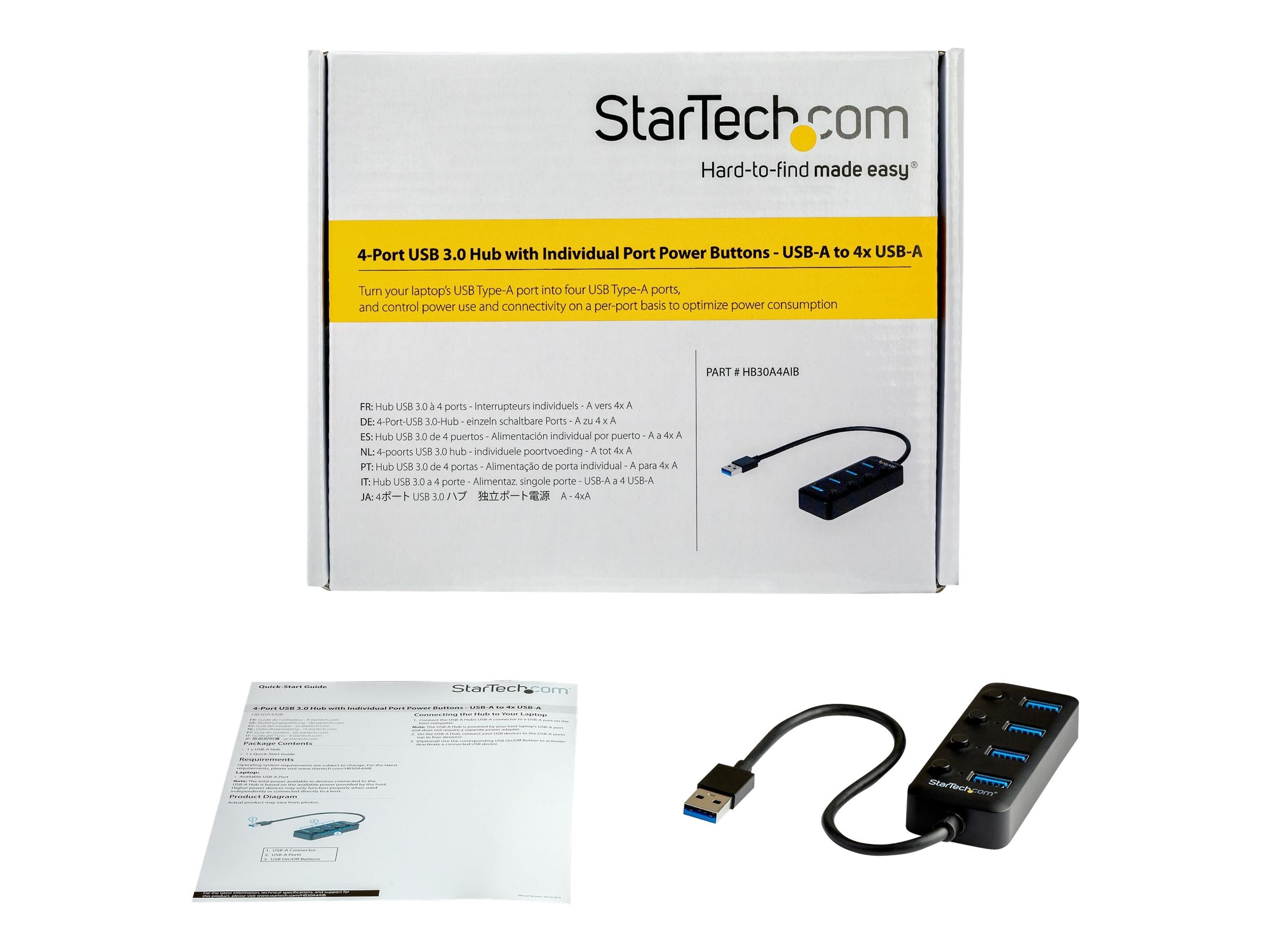 STARTECH.COM 4 Port USB3.0 Hub Vorderansicht