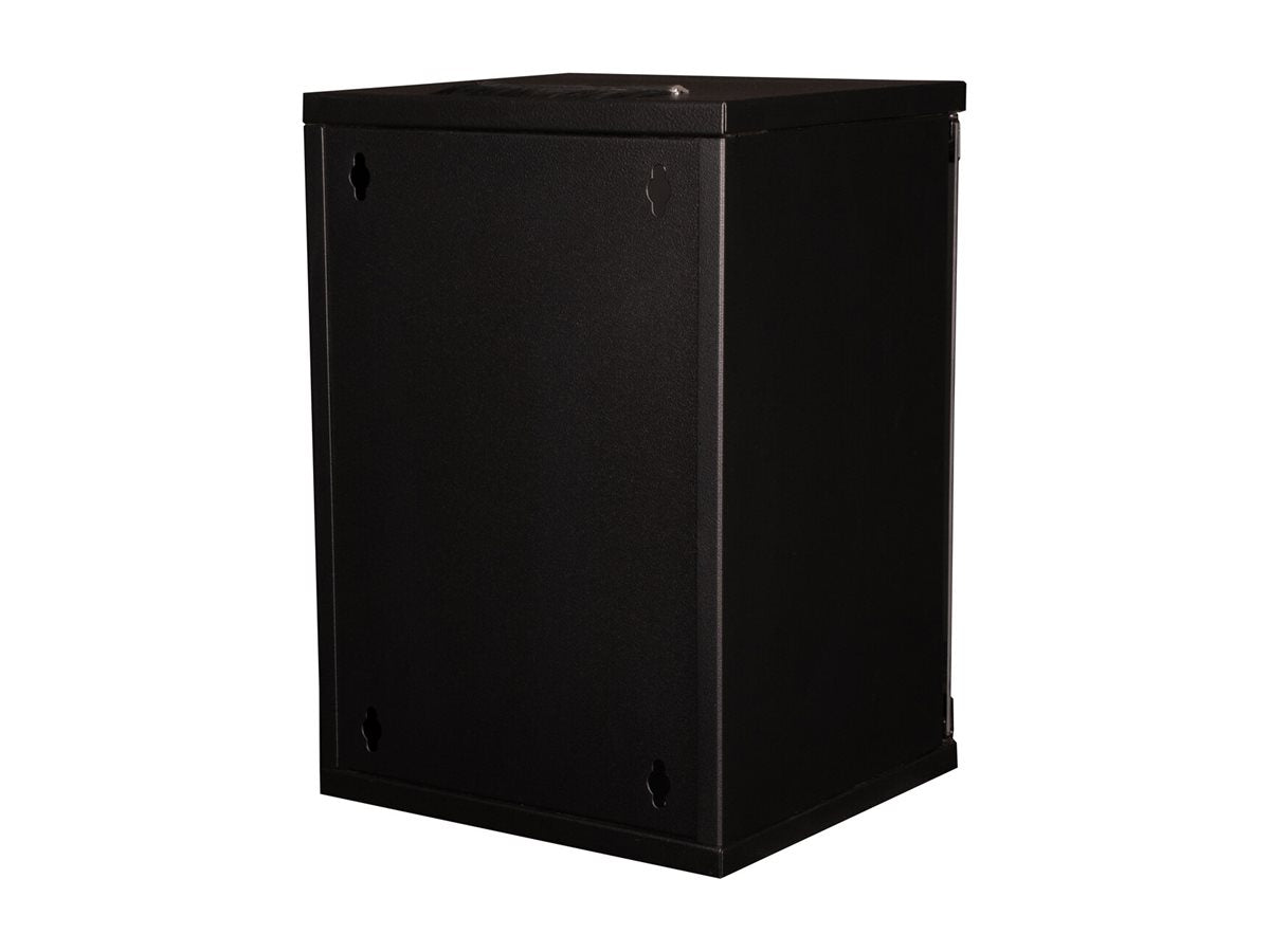 Vorderansicht des ROLINE Wandgehäuses 10Zoll 9 HE 312x300 BxT schwarz