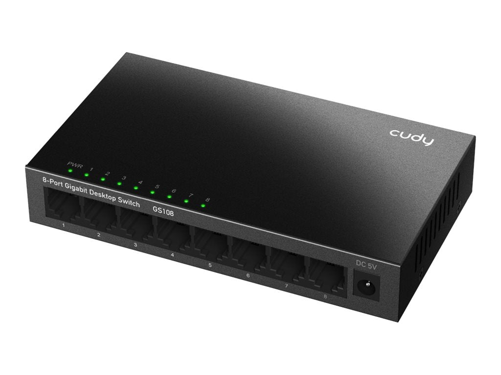 CUDY GS108 8-Port Gigabit Switch Vorderansicht