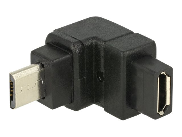 DELOCK Adapter USB 2.0micro-B Stecker > USB 2.0micro-B Buchse gewinkelt oben - Vorderansicht