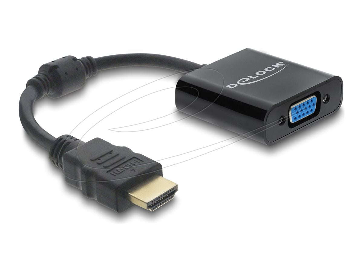 DELOCK Adapter HDMI Stecker zu VGA Buchse schwarz - Vorderansicht