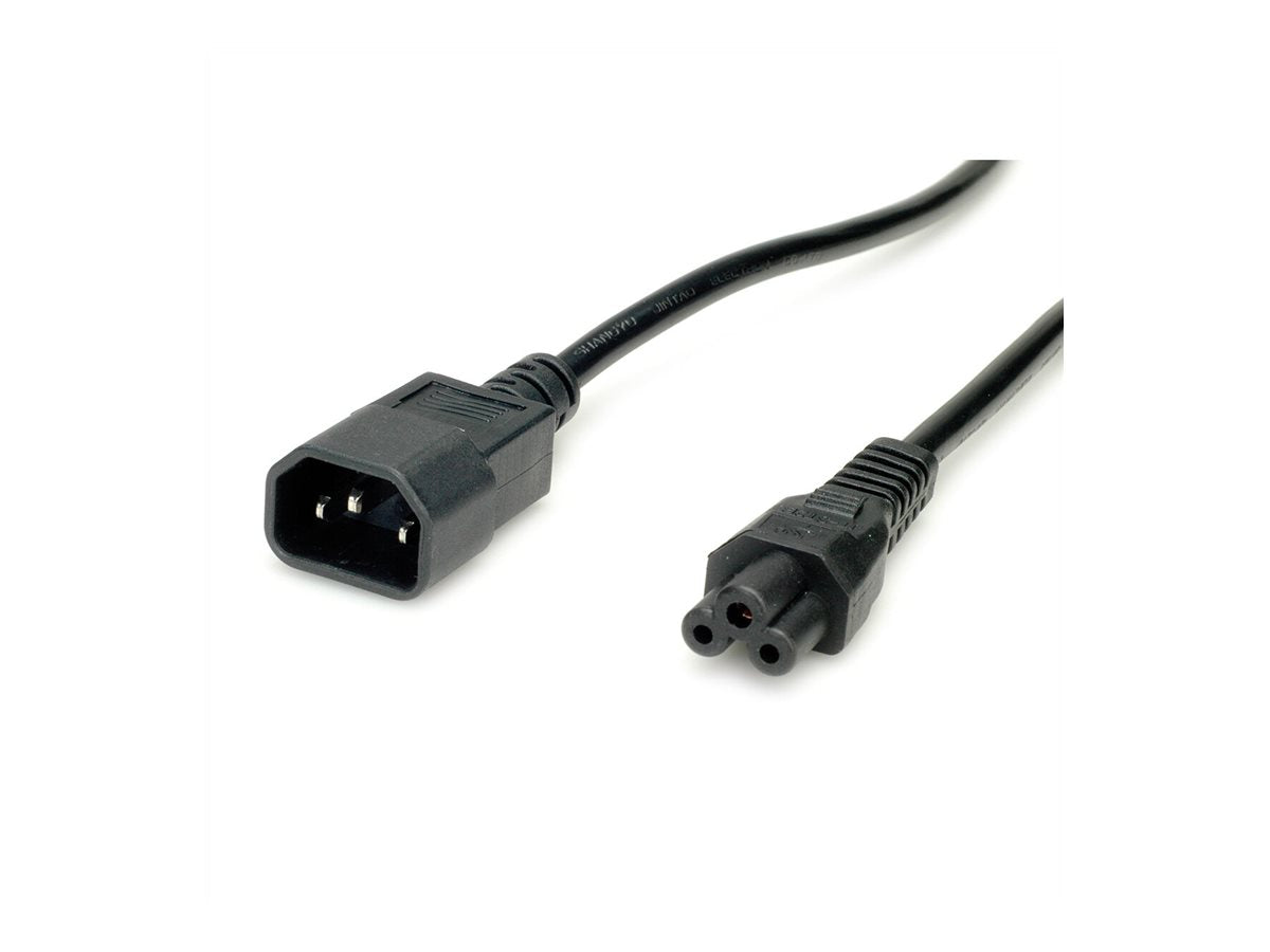 VALUE Netzkabel IEC320/C14 Stecker - C5 Buchse schwarz 1,8m Vorderansicht