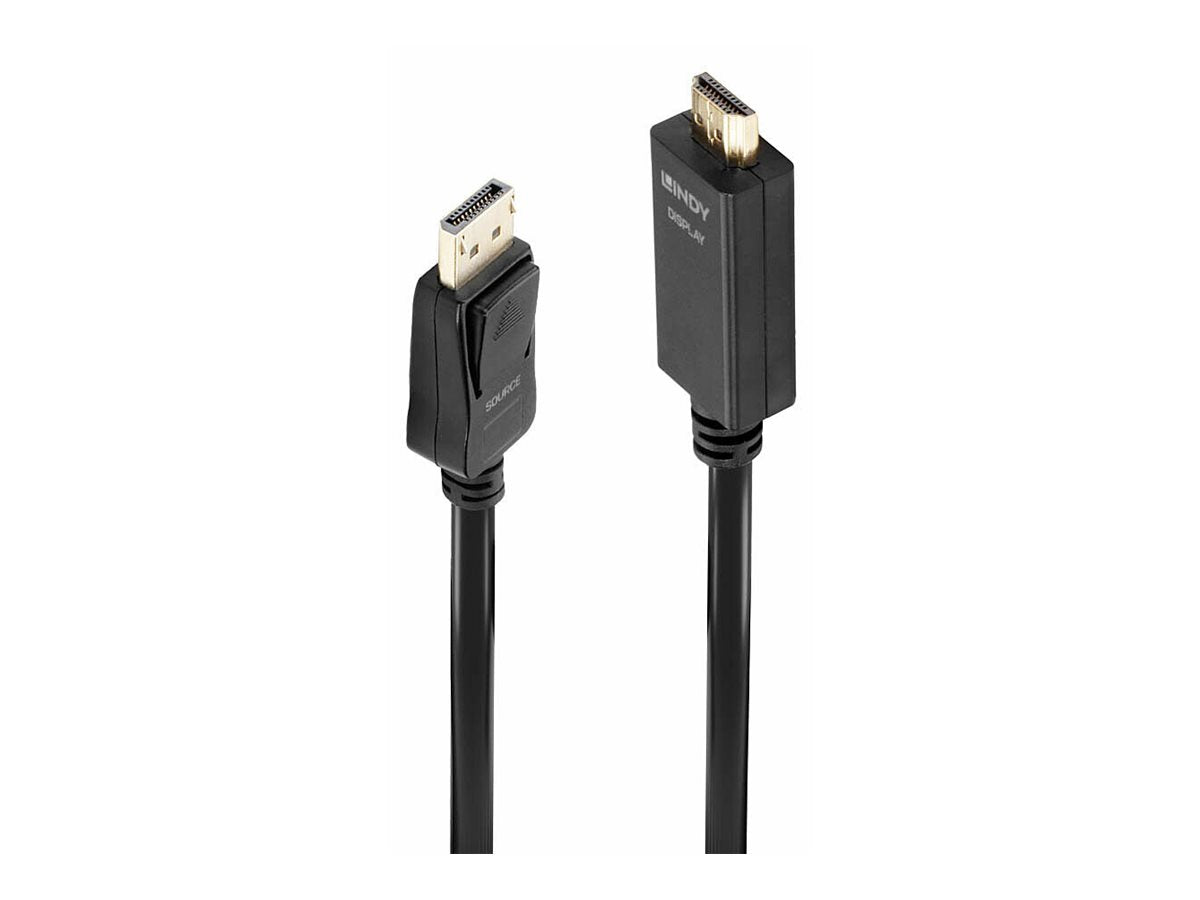 LINDY Kabel DisplayPort/HDMI 4K30 DP: passiv 3m DP Stecker an HDMI Stecker - Vorderansicht