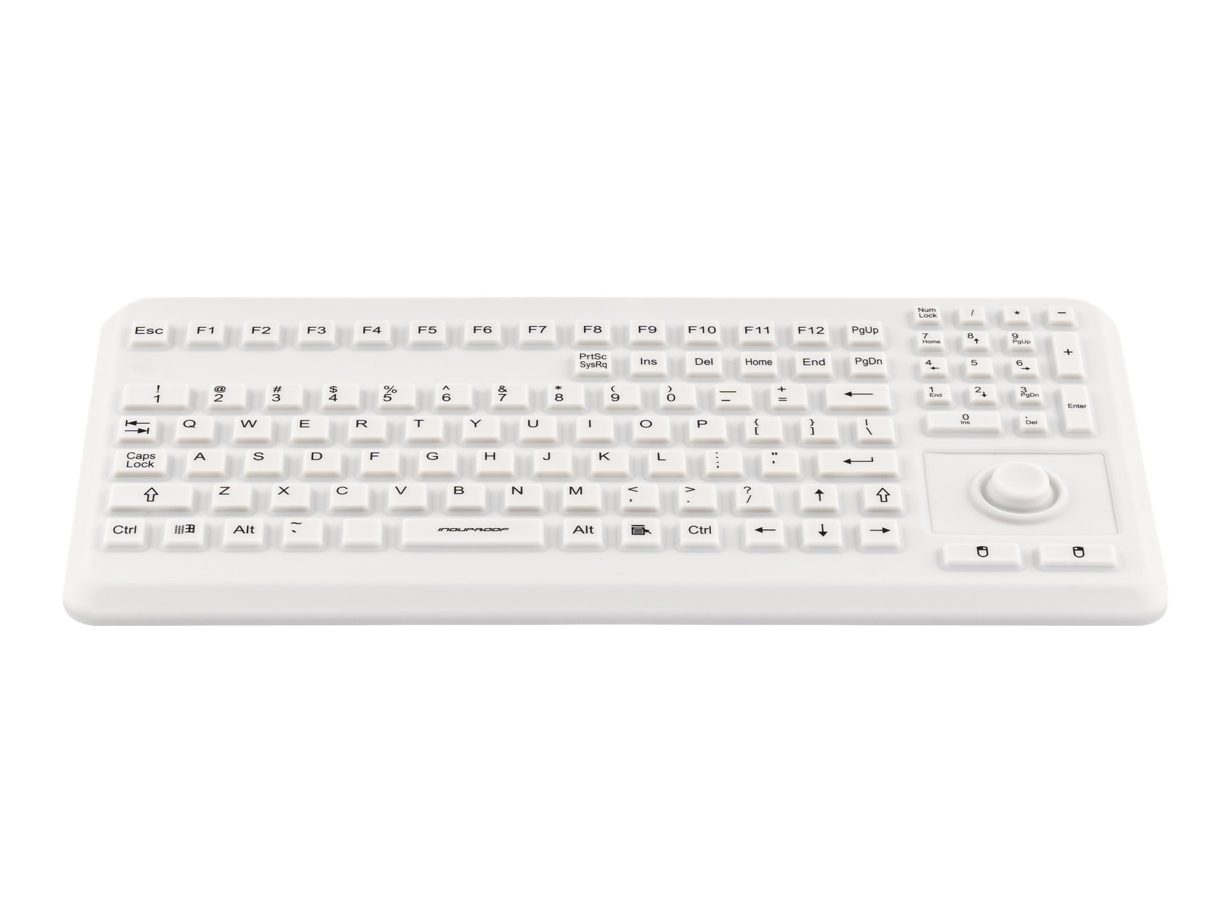 GETT InduProof Advanced Silikon-Tastatur mit Mausbutton IP68 wasserdicht desinfizierbar VESA USB Farbe grau Layout CH