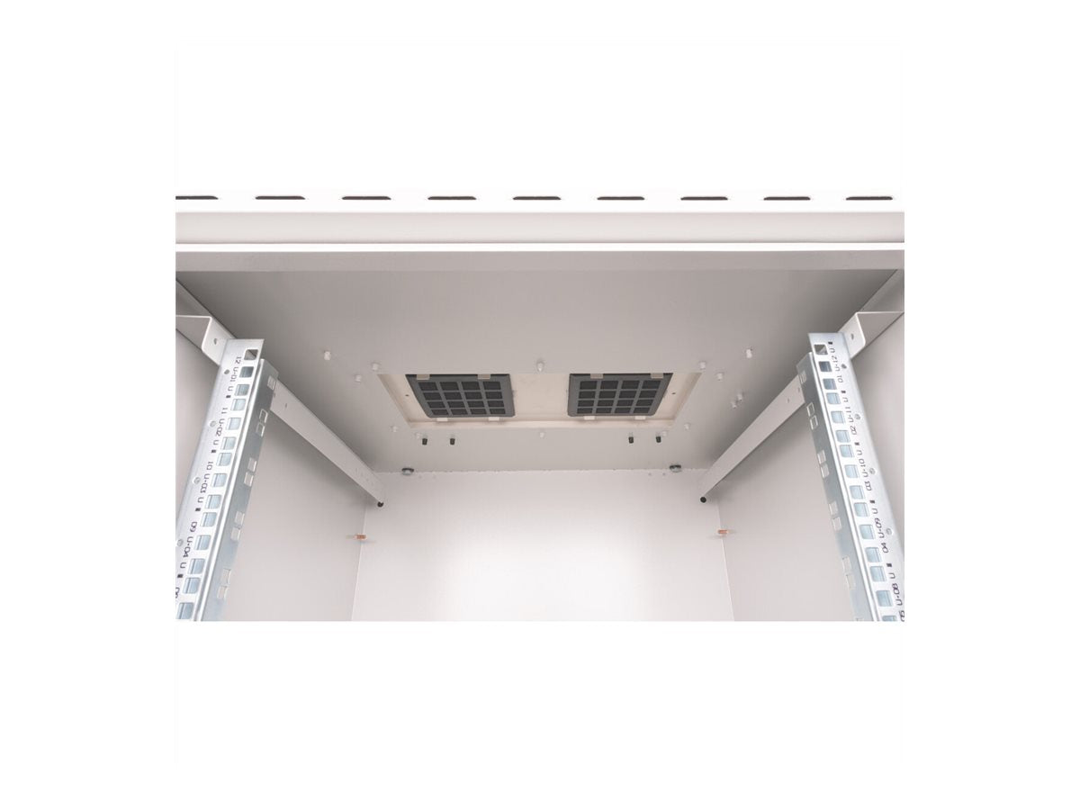ROLINE Wandgehäuse Pro 48,26cm 19Zoll 12 HE 600x600 BxT IP55 outdoor grau - Detailansicht der Verriegelung