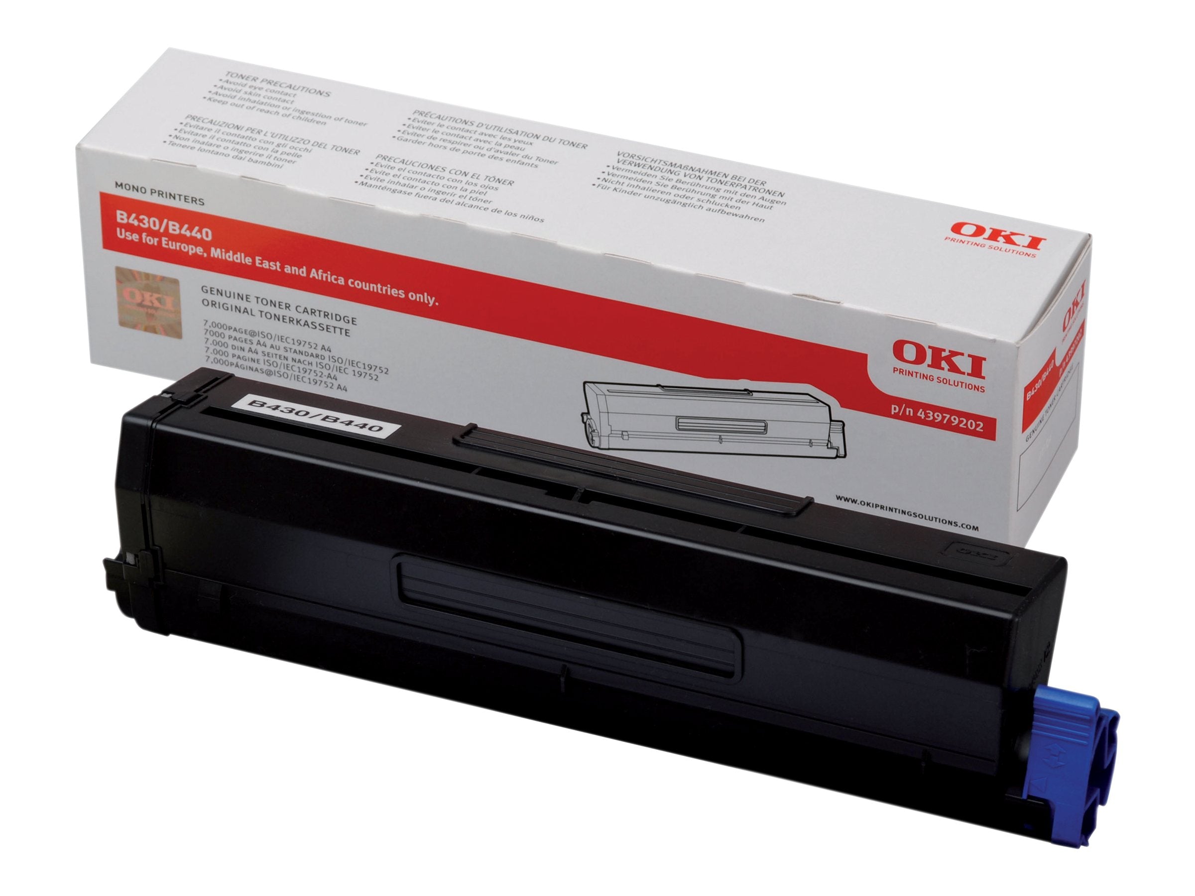 OKI B430, B440, MB460, MB470 Toner schwarz Standardkapazität Vorderansicht