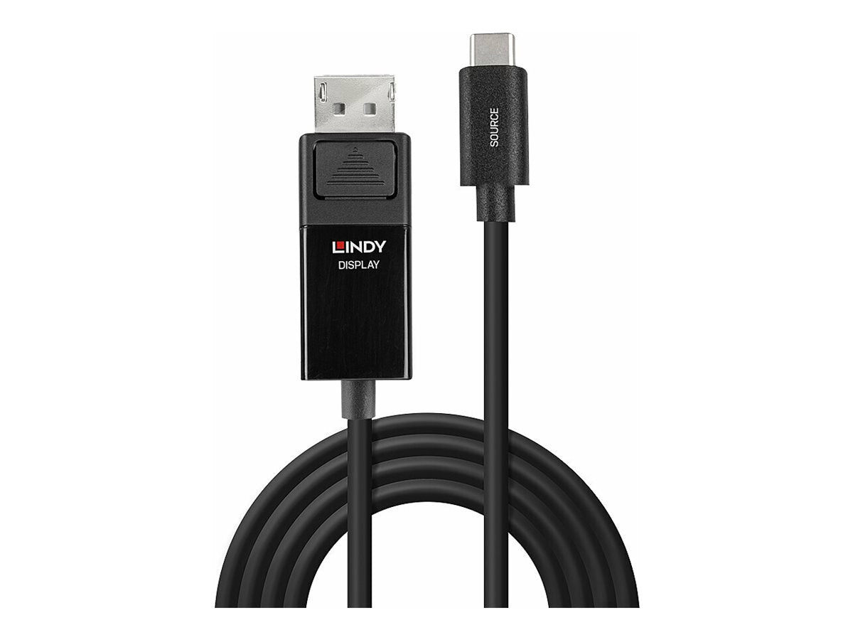 LINDY 3m USB Typ C an DisplayPort 4K60 Adapterkabel mit HDR - Vorderansicht