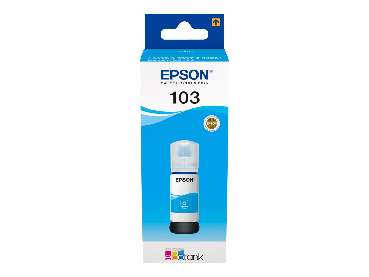 EPSON 4LB 103 EcoTank Cyan Nachfülltinte Vorderansicht