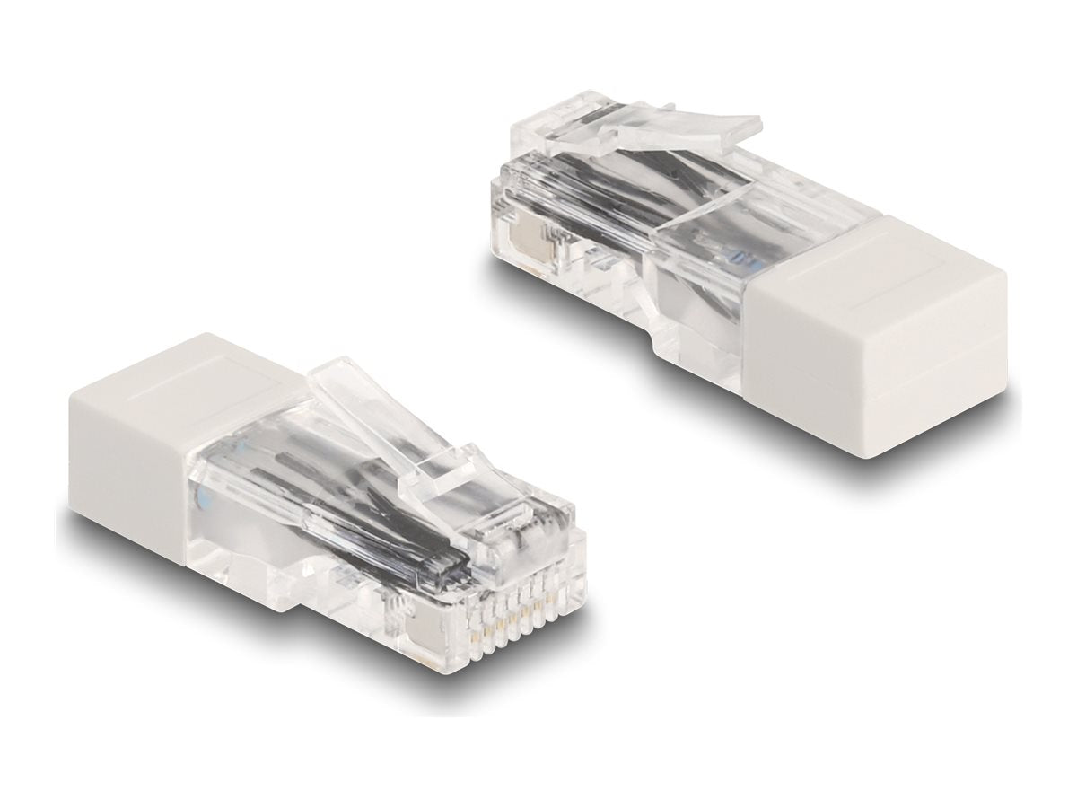 DELOCK RJ45 Stecker mit Abschlusswiderstand 120 Ohm weiss - Vorderansicht
