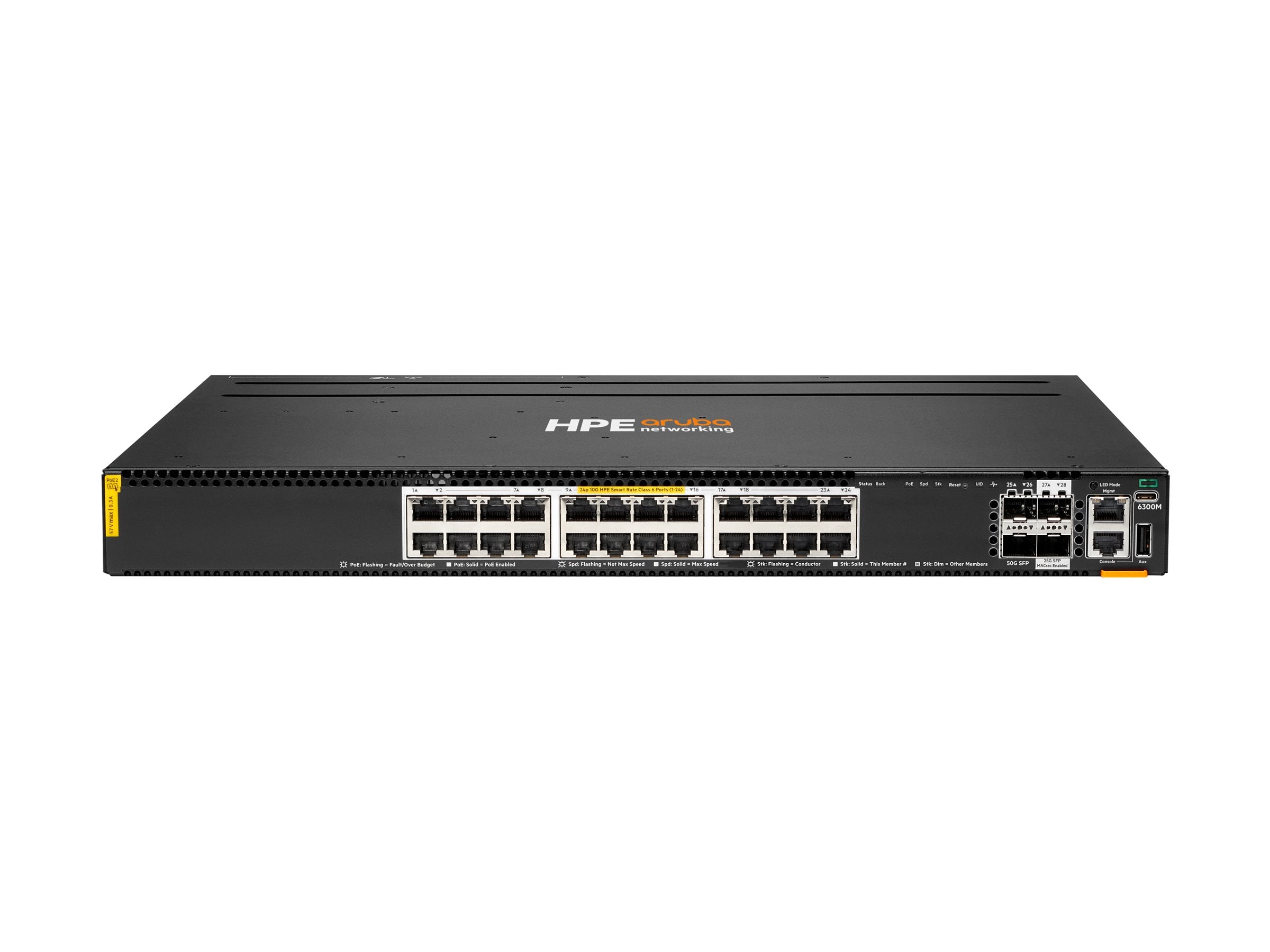 HPE Aruba 6300M Switch 24 Port Smart Rate 1/2