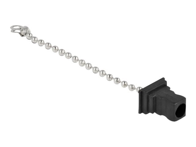 DELOCK LWL Staubschutzkappe mit Kette für SC Stecker schwarz - Vorderansicht