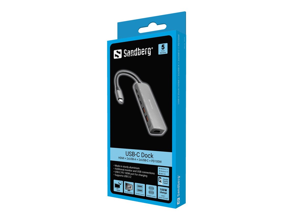 SANDBERG USB-C Dock HDMI Vorderansicht