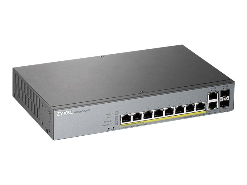 ZYXEL GS1350-12HP 12 Port managed CCTV PoE Switch - Vorderansicht