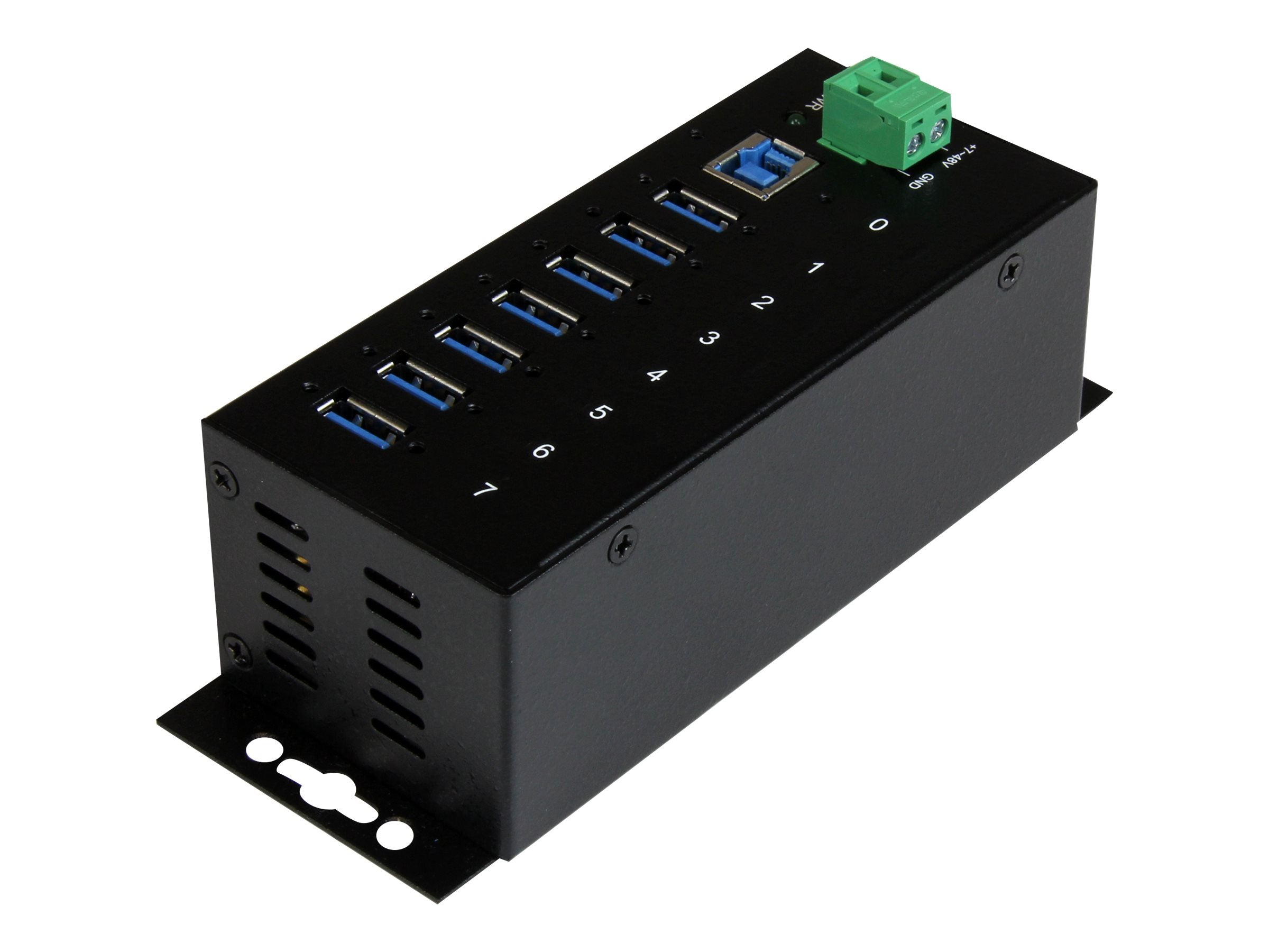 Verpackung des STARTECH.COM 7 Port rugged mountable industrial USB 3.0 hub with surge Protector