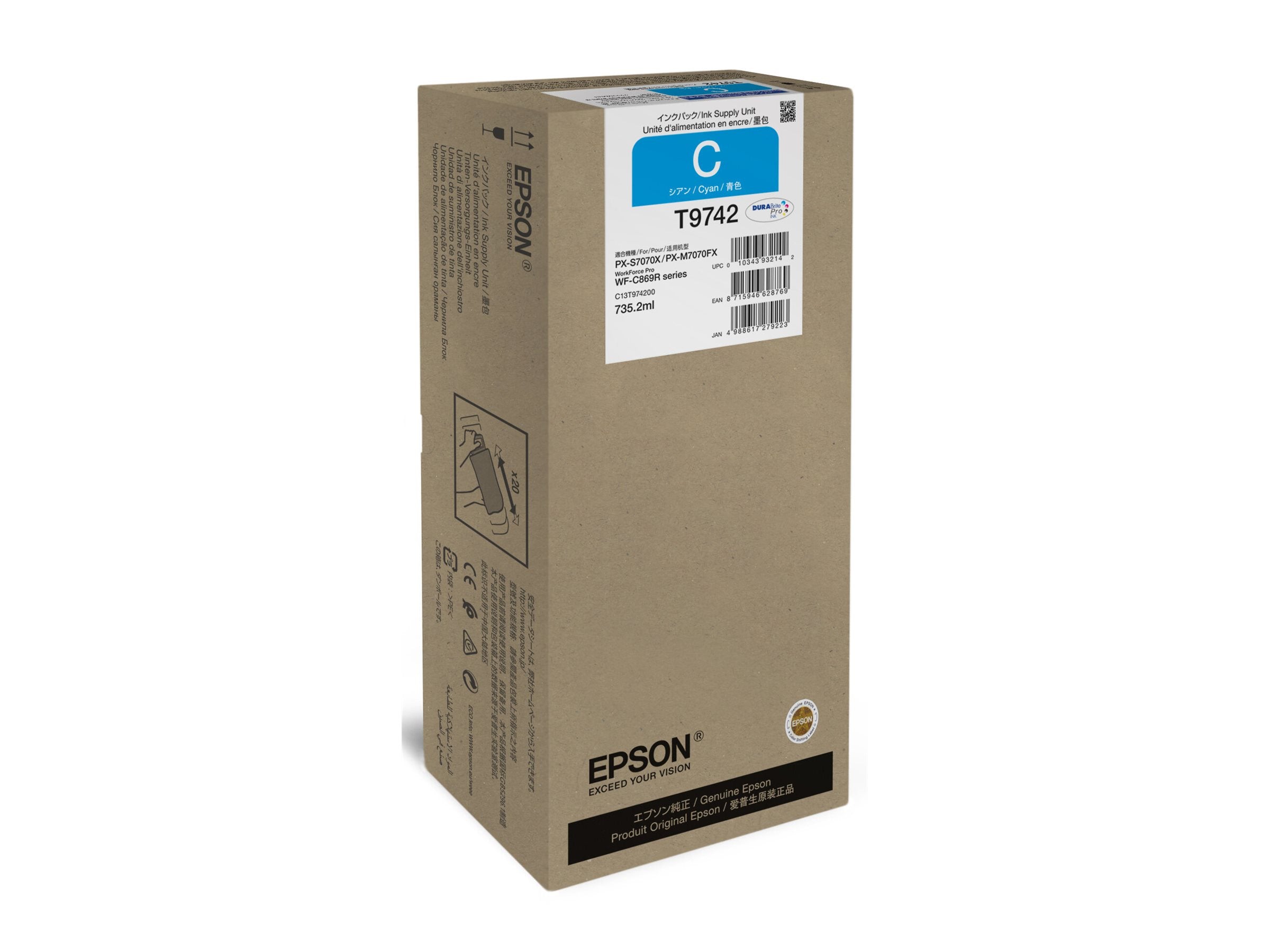 EPSON 4LB WorkForce Pro WF-C869R Cyan XXL Ink Supply Unit Detailansicht