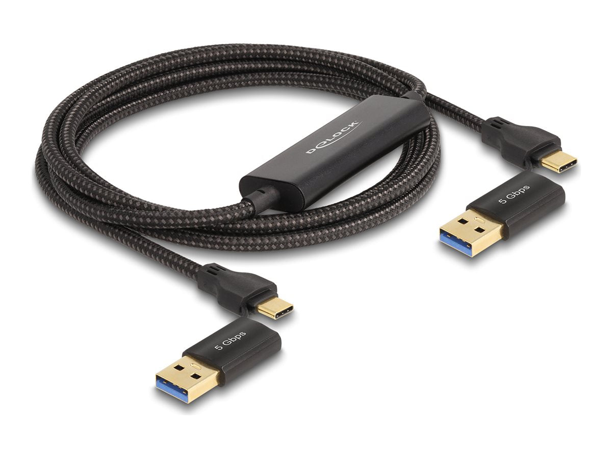 DELOCK USB Type-C 5 Gbps Data Link Kabel + KM Switch 2m - Vorderansicht