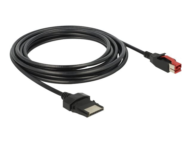 DELOCK PoweredUSB Kabel Stecker 24 V > 8 Pin Stecker 4 m - Vorderansicht