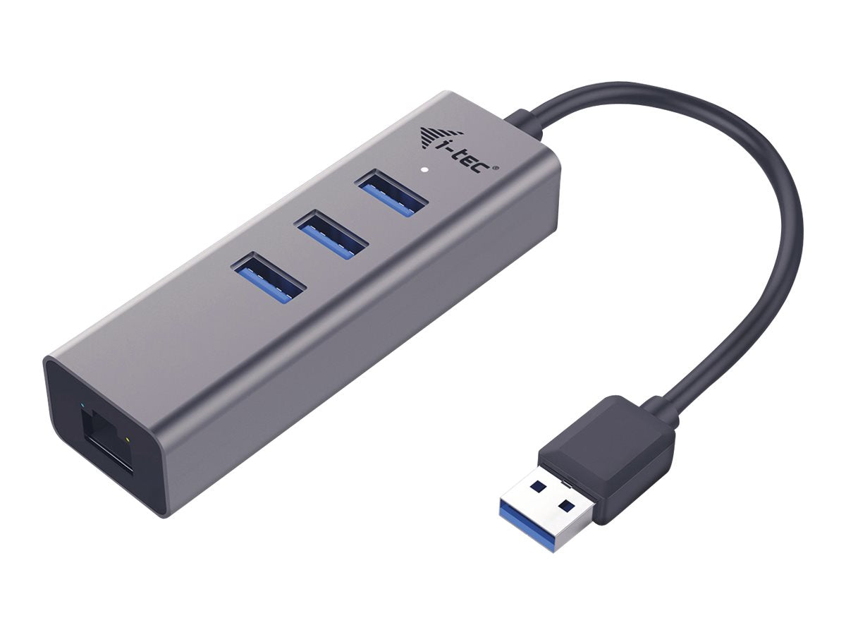 I-TEC USB 3.0 Metal 3-Port HUB mit angeschlossenen Geräten