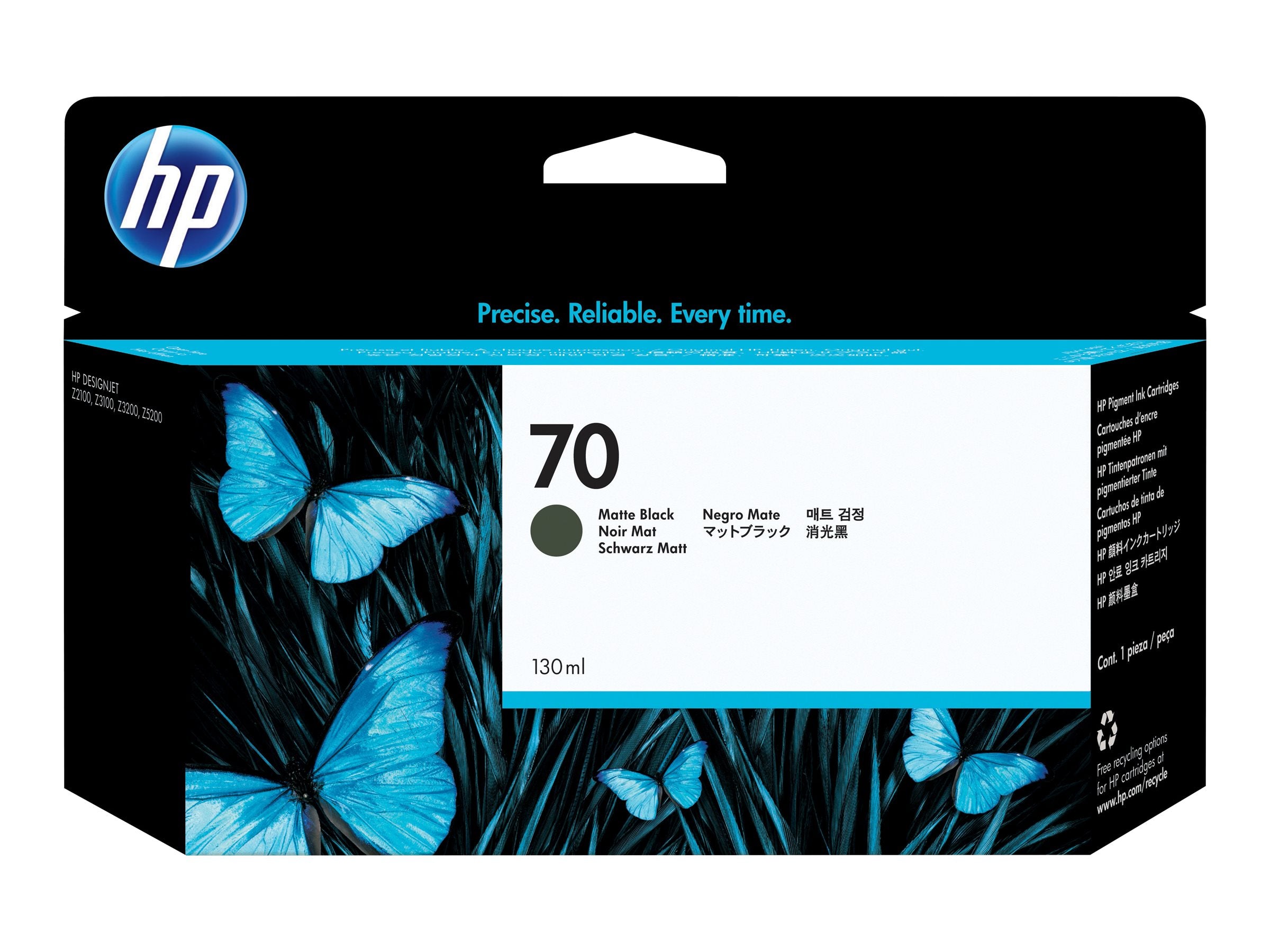 HP 70 Tintenpatrone C9448A matte black Vorderansicht