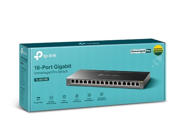 TP-LINK TL-SG116E Gigabit unmanaged Pro Switch Vorderansicht