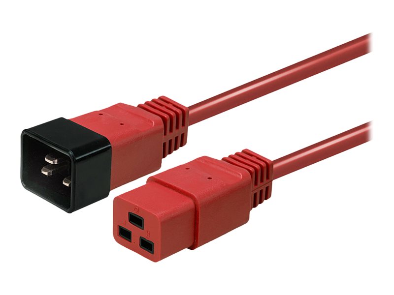 LINDY 2m IEC C19 auf IEC C20 Verlängerung rot - Anschlussansicht