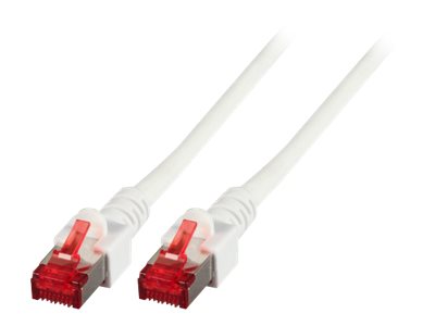 EFB RJ45 Patchkabel S/FTP Cat.6 LSZH 40m WEISS reines Kupfer Laengenaufdruck auf Knickschutztuelle patentiert