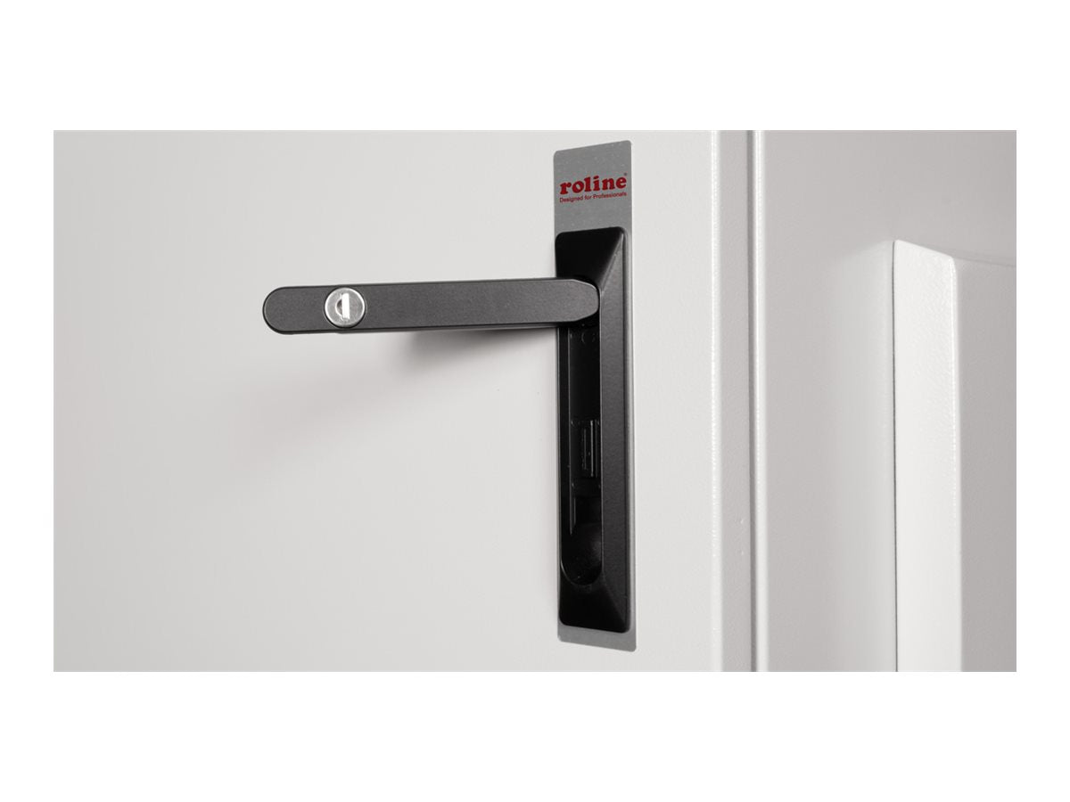 ROLINE Wandgehäuse Pro 48,26cm 19Zoll 7 HE 600x450 BxT IP55 outdoor grau - Vorderansicht