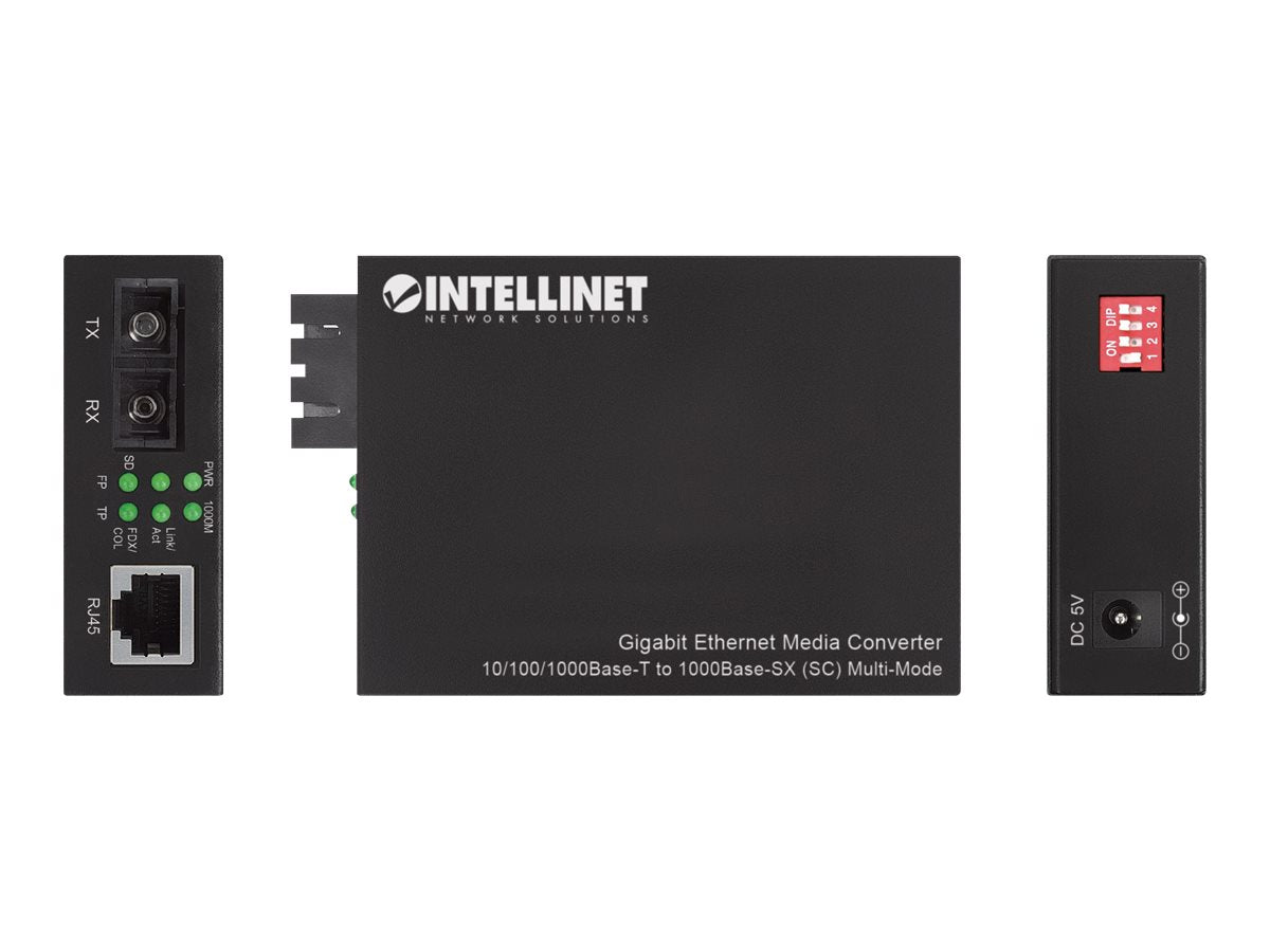INTELLINET Gigabit Ethernet Medienkonverter Seitenansicht