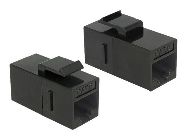 DELOCK Keystone Modul RJ45 Buchse > RJ45 Buchse Cat.6 UTP schwarz - Vorderansicht