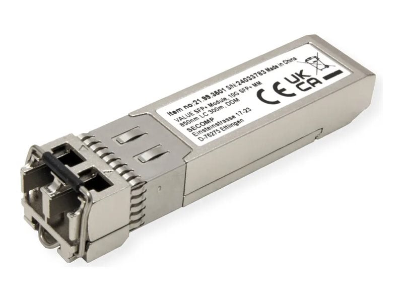 VALUE SFP+ Modul MiniGBIC SR/LC 10GbE Multimode 850nm Vorderansicht