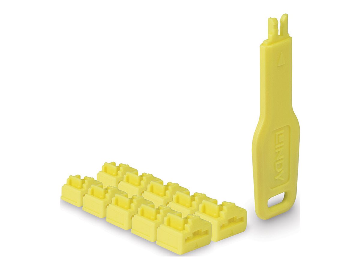 LINDY RJ45 Port Schloss Gelb Detailansicht