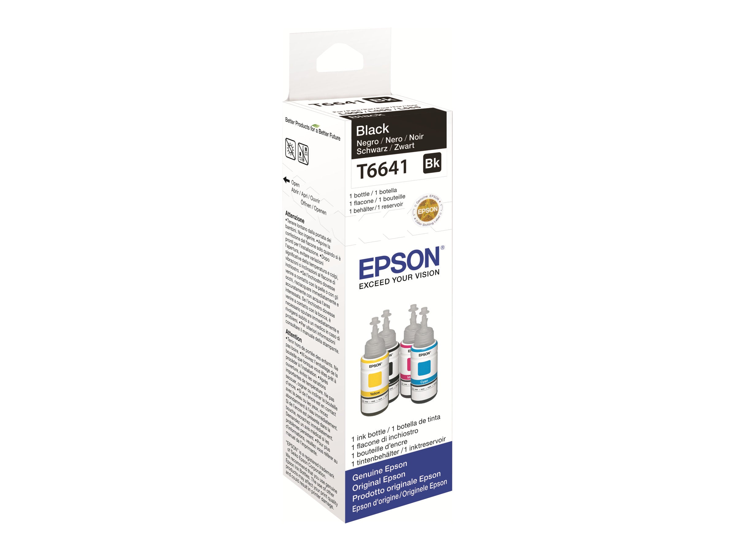 EPSON T6641 Nachfülltinte schwarz 70ml Vorderansicht